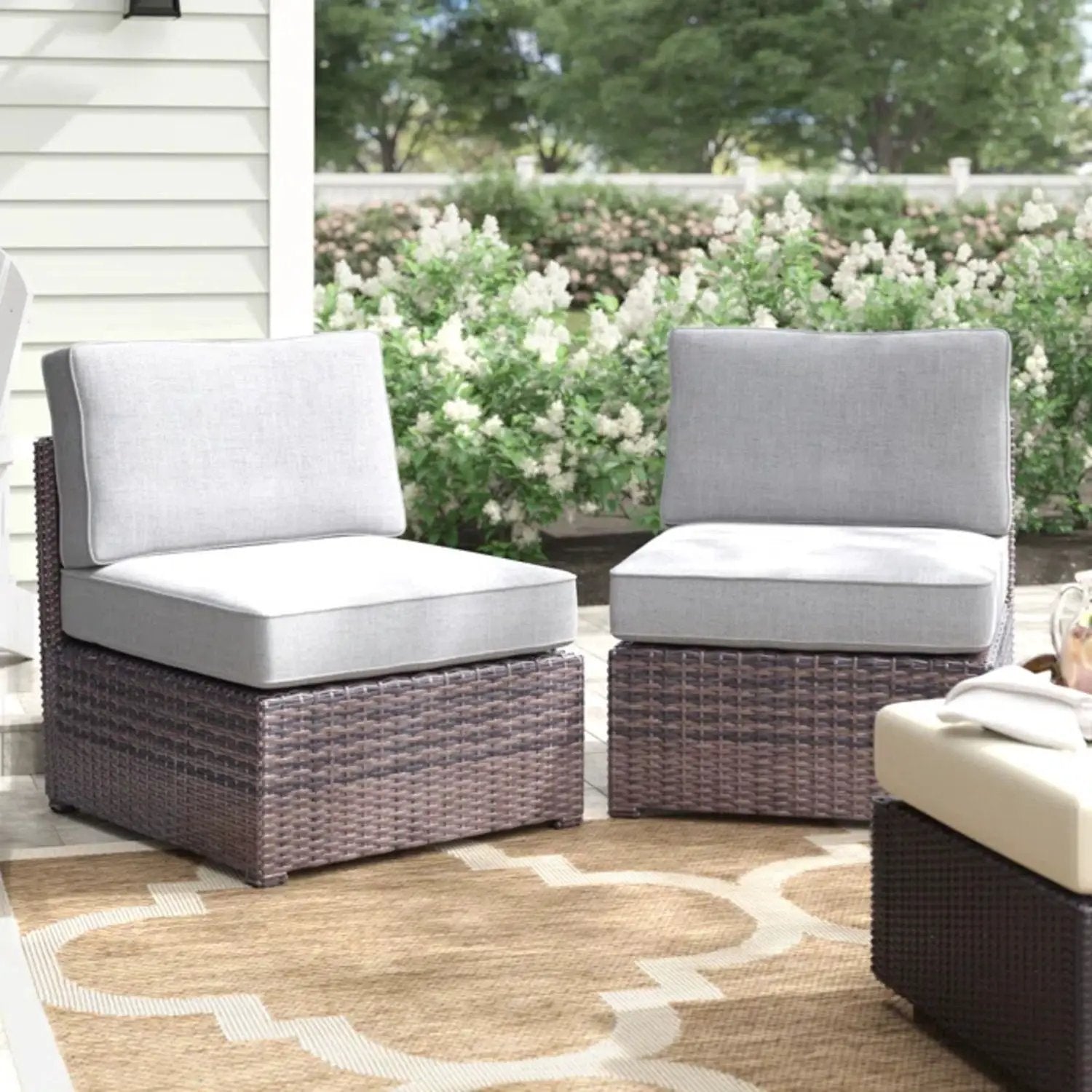 Armless Patio Chair With Cushions by Unique Piece Furniture