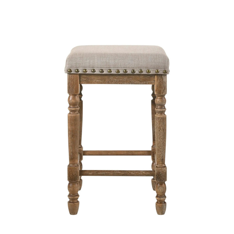Farsiris - Weathered Counter Height Stool (Set 2) - Beige by HouseOfZazla