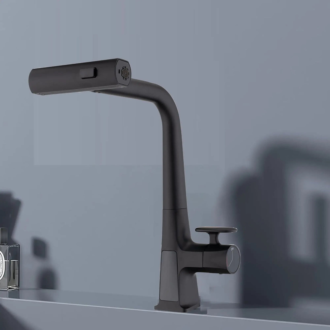 Waterfall Kitchen Faucet With Temperature Display And Pull Down Sprayer by HouseOfZazla