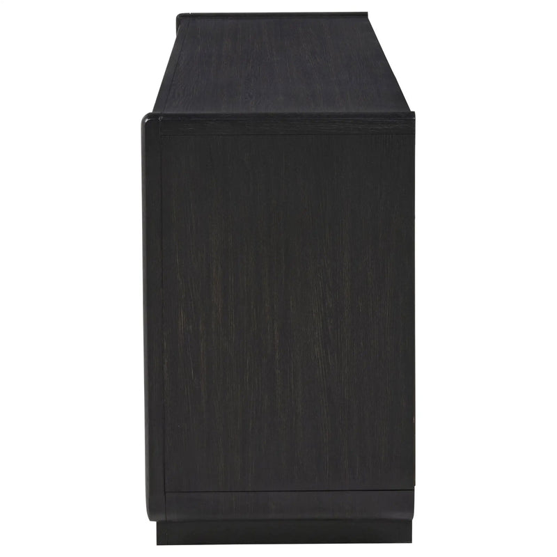 Leandro 72-inch 4-door TV Stand Media Console Burnished Black by Unique Piece Furniture