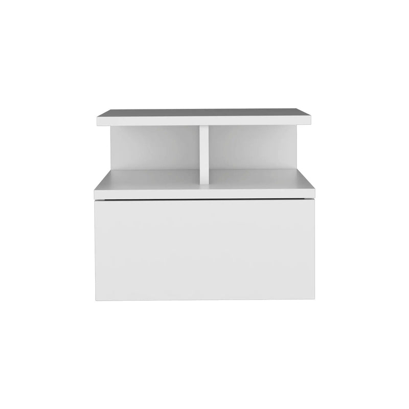 Flopini Floating Nightstand With 1 Drawer - Compact Size, White by HouseOfZazla
