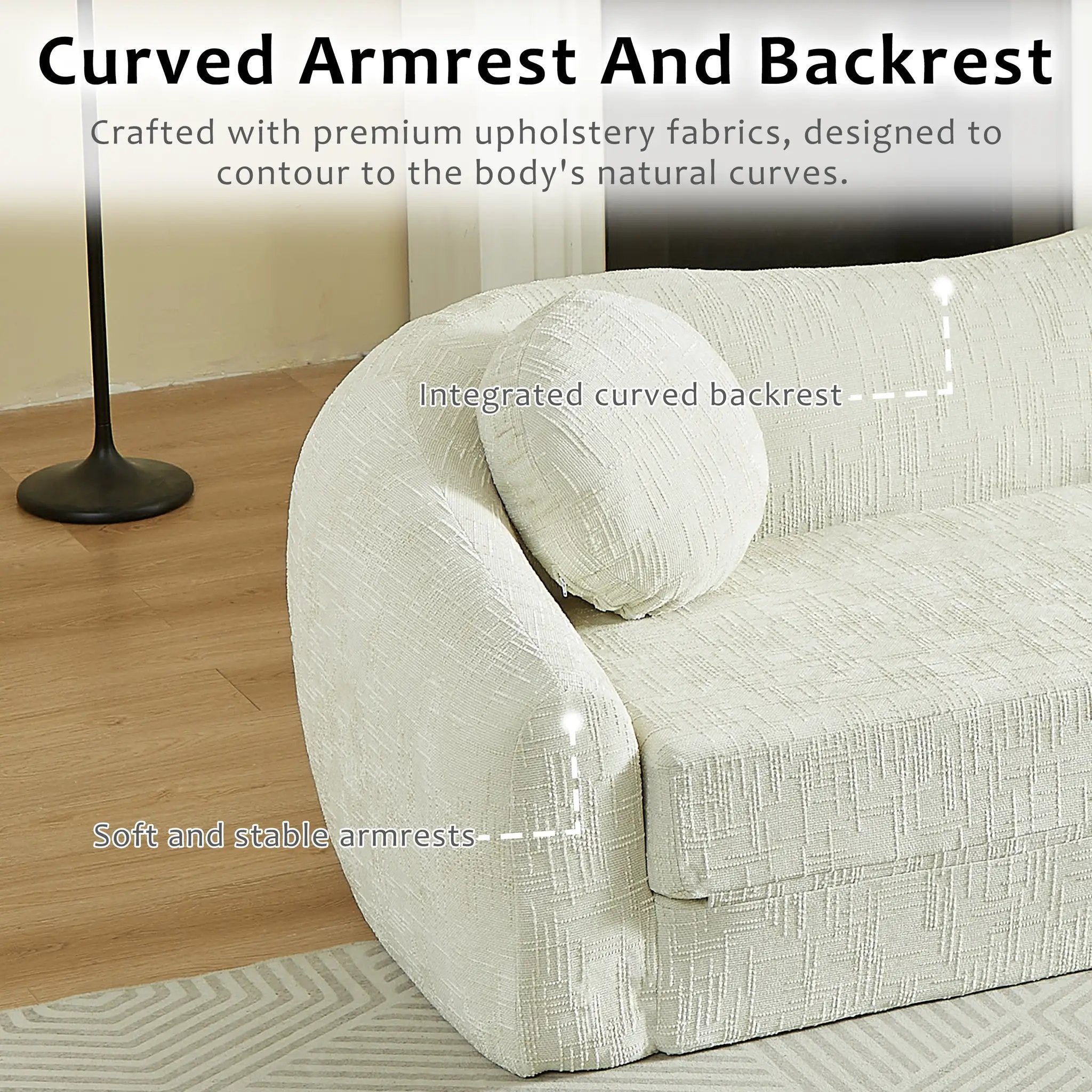 86-Inch Curved Convertible Sofa Recliner by HouseOfZazla