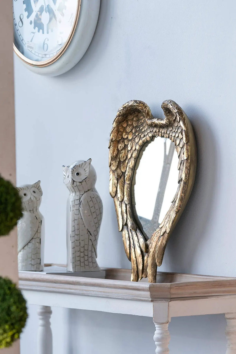 Wing Accent Mirror, Wall Mirror For Living Room - Gold by Unique Piece Furniture