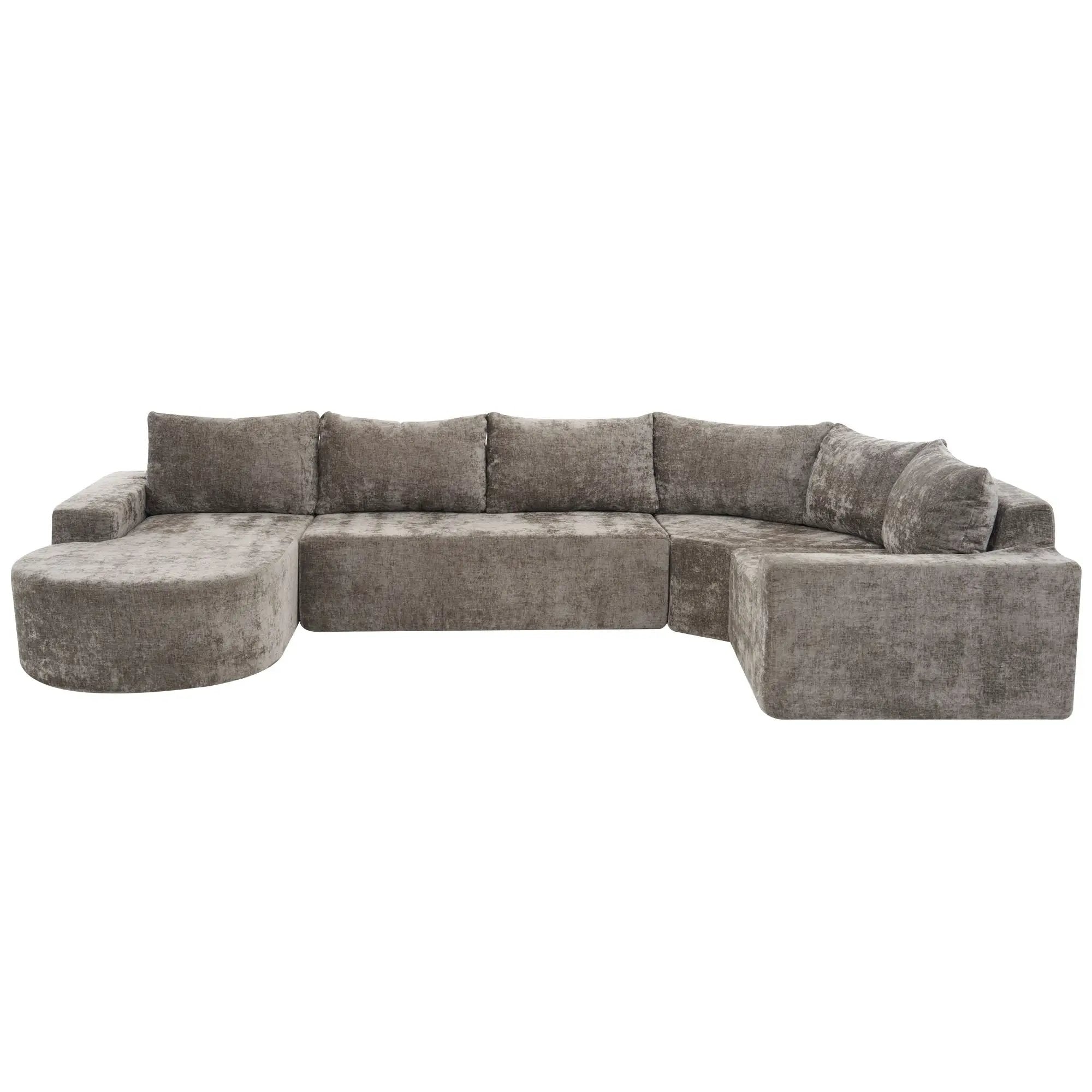 U-Shaped Oversized Modular Cloud Sectional Sofa With Deep Seat For Living Room by HouseOfZazla