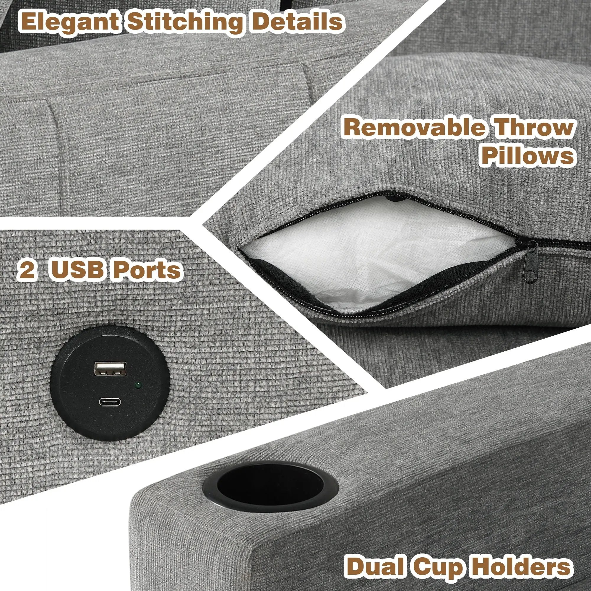 Sectional Sofa Convertible Pull-Out Sofa Bed With A Movable Storage Ottoman For Living Room by HouseOfZazla