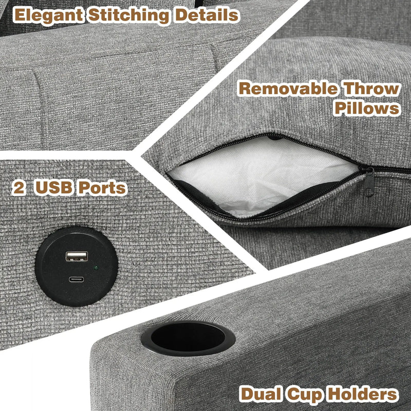 Sectional Sofa Convertible Pull-Out Sofa Bed With A Movable Storage Ottoman For Living Room by HouseOfZazla