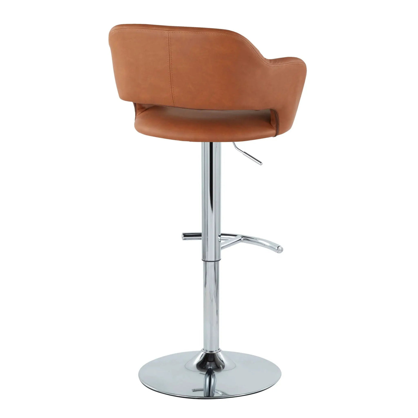 Margarite - Contemporary Ajustable Barstool With Swivel With Rounded T Footrest (Set of 2) by HouseOfZazla