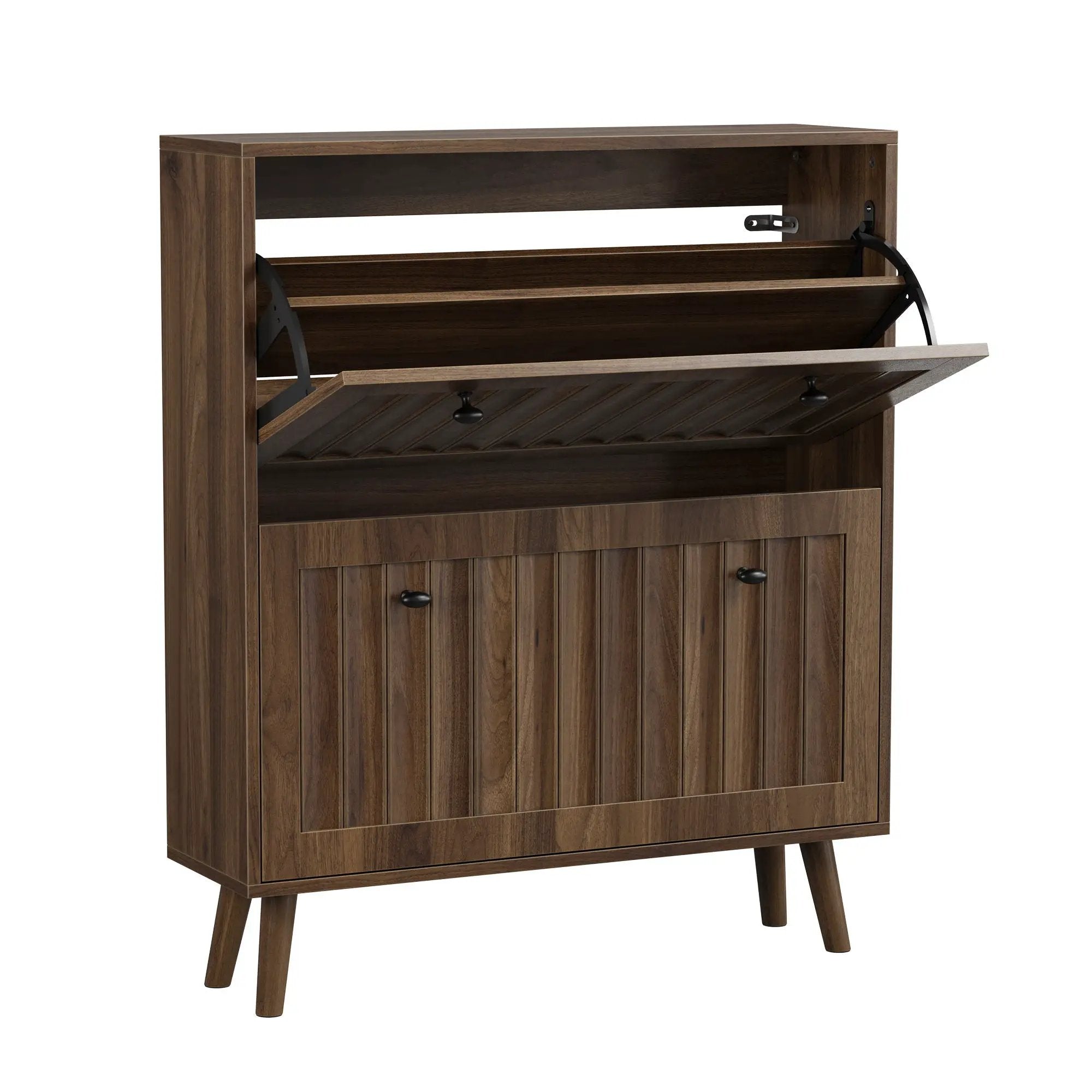 Shoe Cabinet, Storage Unit For Hallways - Walnut by Unique Piece Furniture