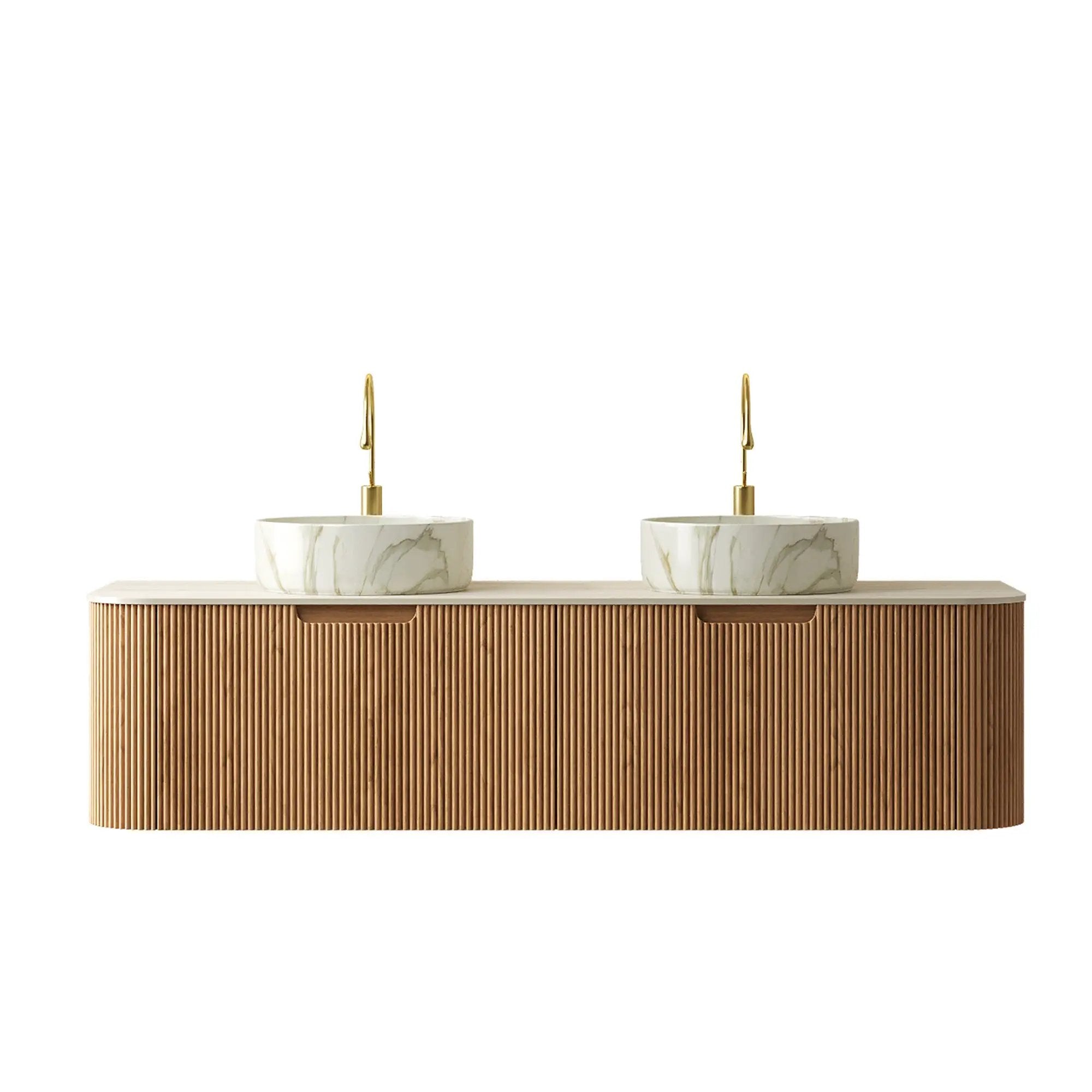 DINA 60" Bathroom Vanity with Ceramic Basins and Sintered Stone Top by HouseOfZazla