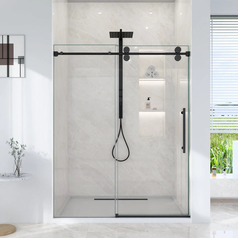 56-60"W x 72"H Frameless Single Sliding Shower Door by HouseOfZazla