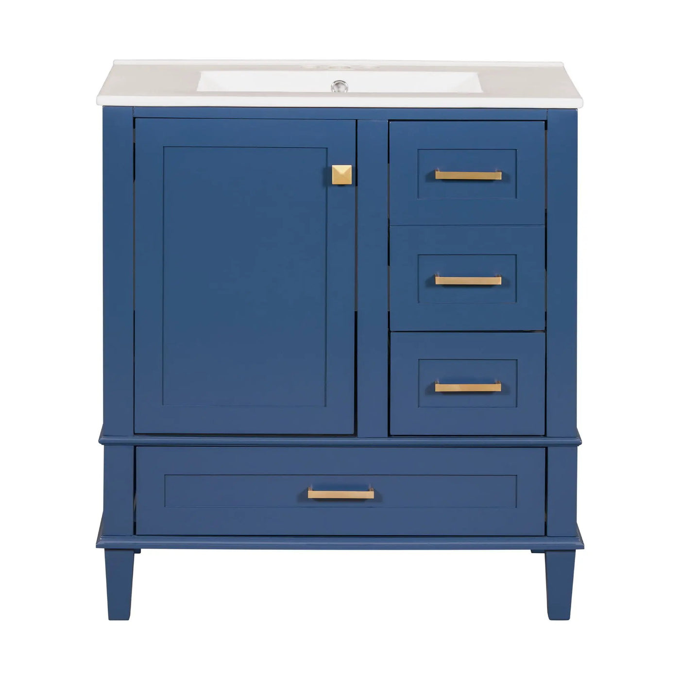 Bathroom Vanity, Modern Bathroom Cabinet With Sink Combo Set, Bathroom Storage Cabinet With A Soft Closing Door And 3 Drawers, Solid Wood Frame by Unique Piece Furniture