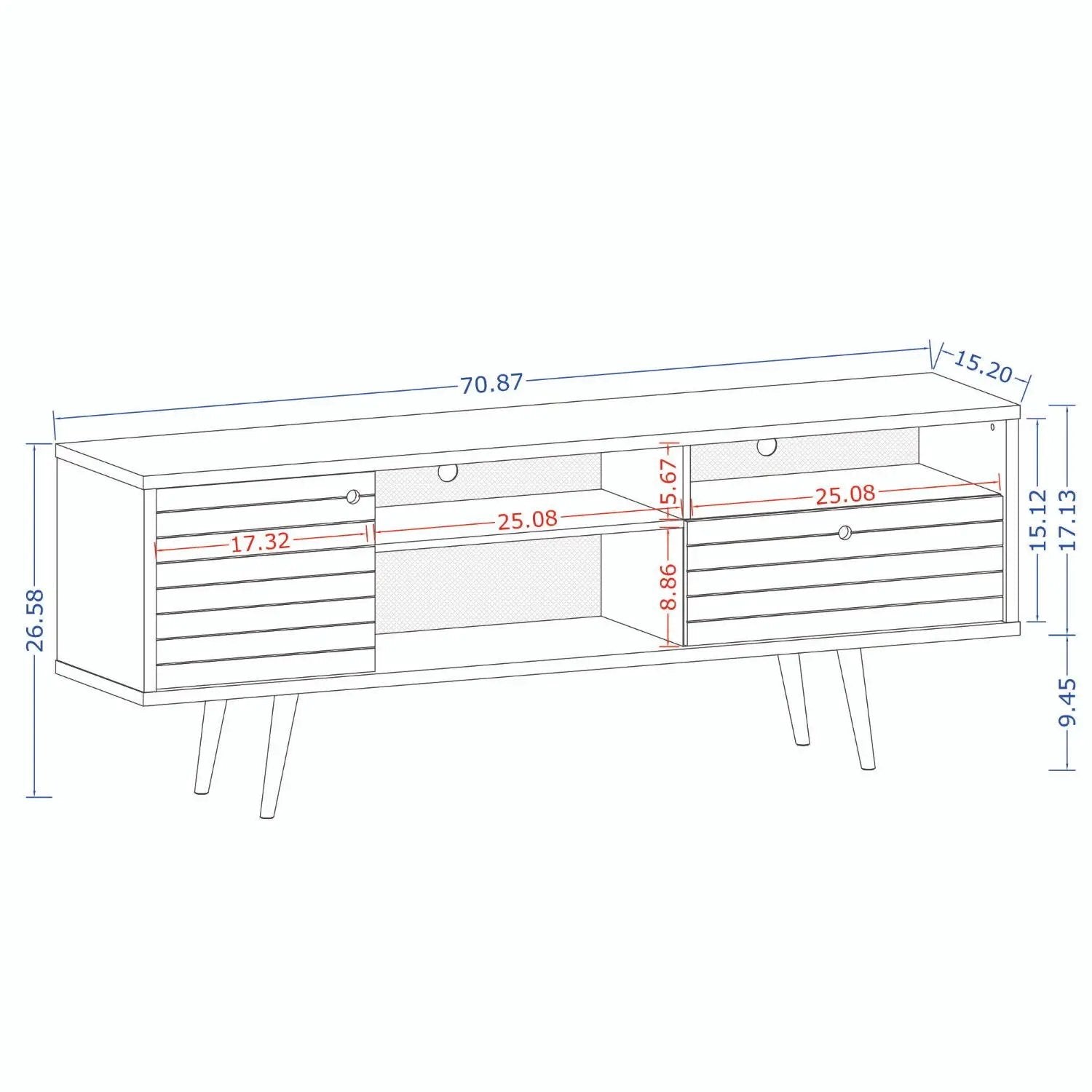 Liberty - TV Stand With 3 Open Shelves by HouseOfZazla
