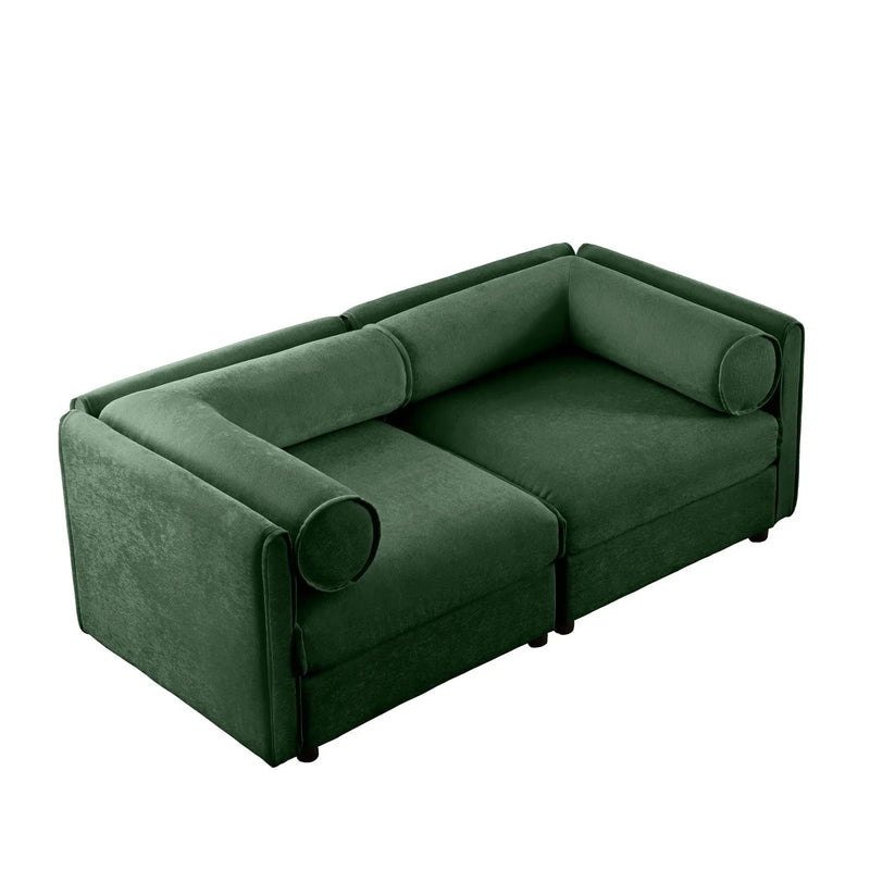 Stylish Sofa With Storage Seat And Cylindrical Backrest by Unique Piece Furniture