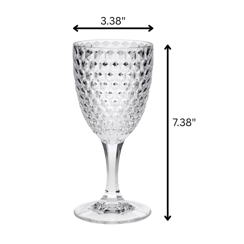 Diamond Cut Plastic Wine Glasses (Set of 4) by HouseOfZazla