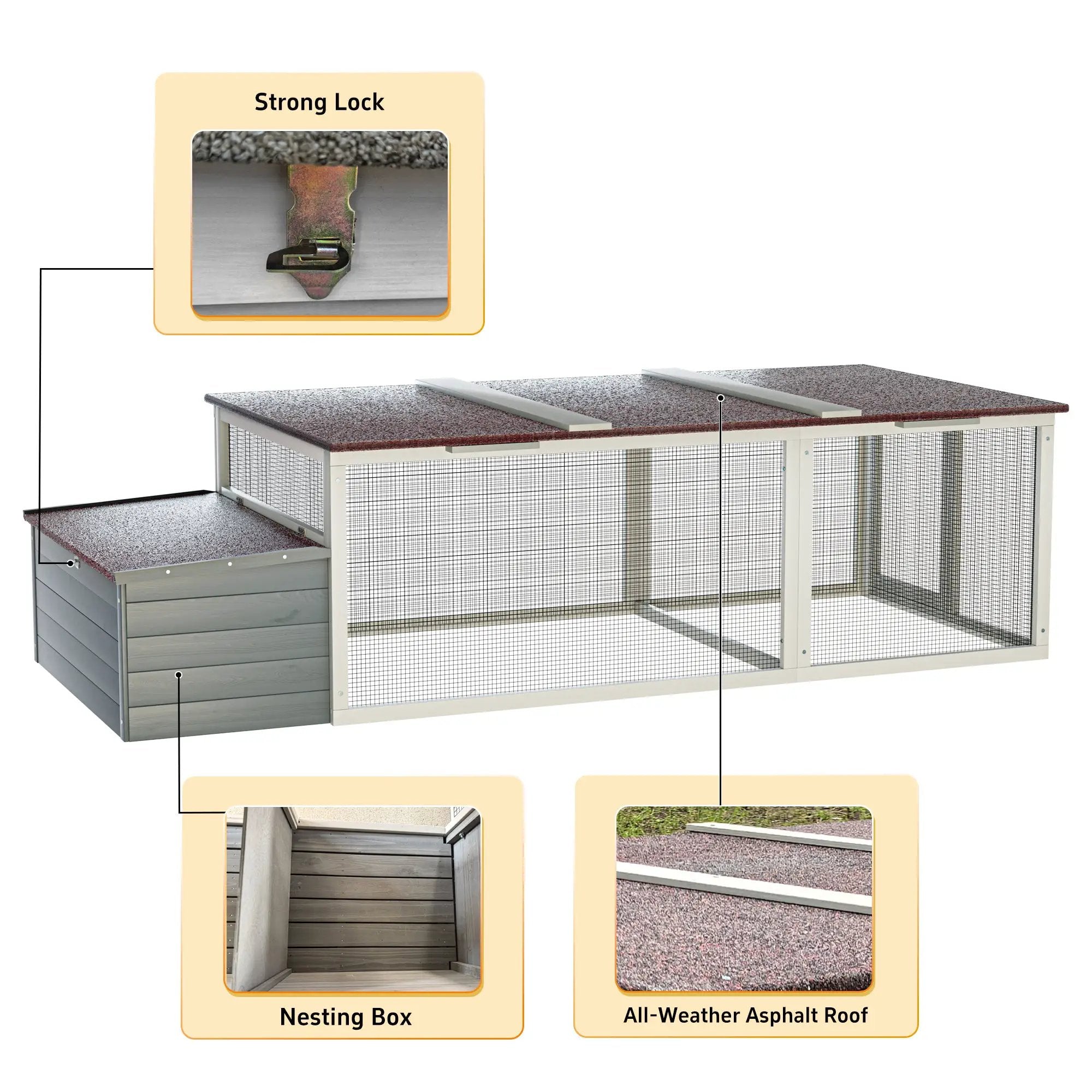 20.93ft² Large Wooden Chicken Coop Outdoor Hen House by HouseOfZazla