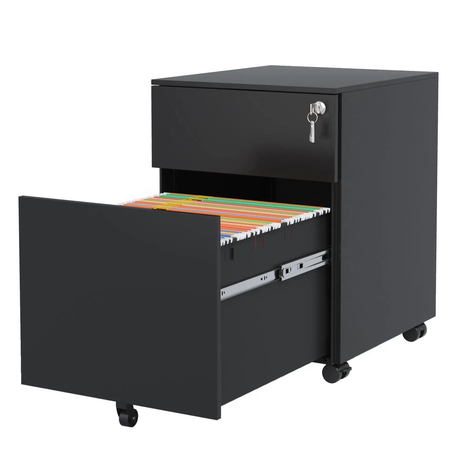 2 Drawer Mobile File Cabinet With Lock Steel File Cabinet For Legal / Letter / A4 / F4 Size / Home / Office Design by Unique Piece Furniture