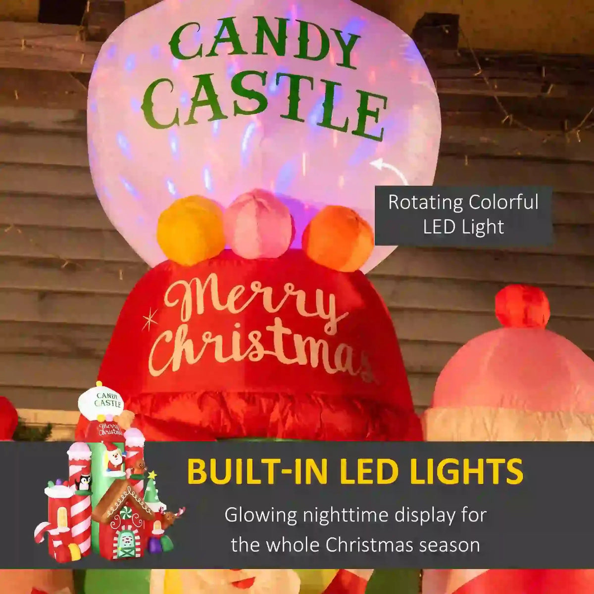 10ft Christmas Inflatables Candy Castle by HouseOfZazla
