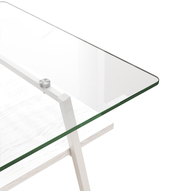 Rectangle Coffee Table, Tempered Glass Tabletop With Metal Legs, Modern Table For Living Room by HouseOfZazla