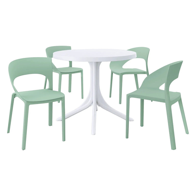 4 Piece Set Of Modern Designed Single Chairs With Round Table by Unique Piece Furniture