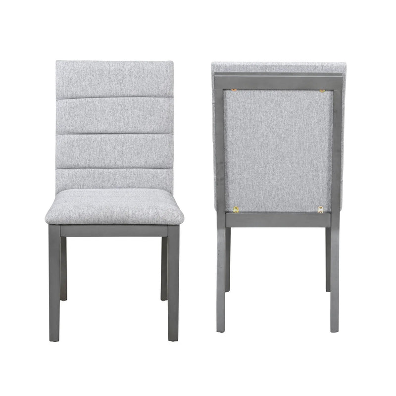 Tufted Upholstery Modern Dining Chairs (Set of 2) Sleek Comfort With Rubber Wood Frame - Gray / Oak by HouseOfZazla