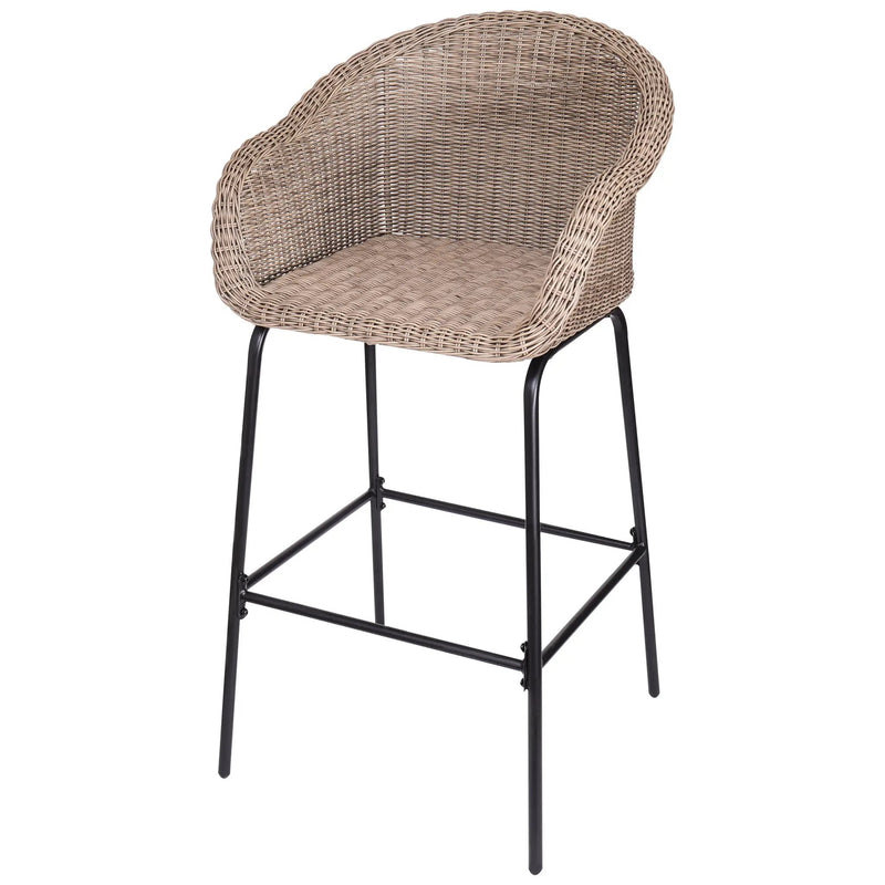 Ladd Outdoor Metal Wicker Barstool Set of 2 by HouseOfZazla