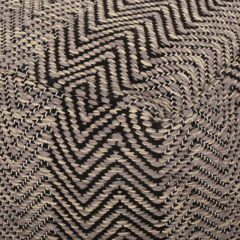 Barracuda - Handcrafted Cotton Pouf With Chevron Pattern - Brown / Beige by Unique Piece Furniture