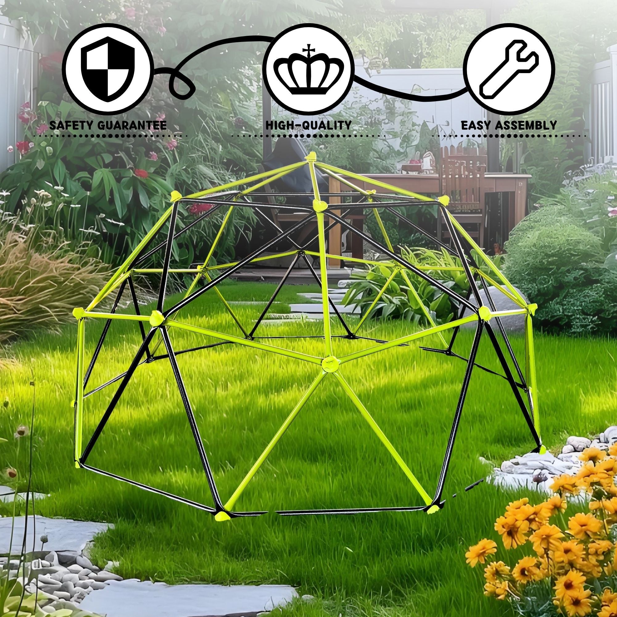 10 Sided Climbing Frame For Outdoor Playground With Colorful Climbing Stones by HouseOfZazla