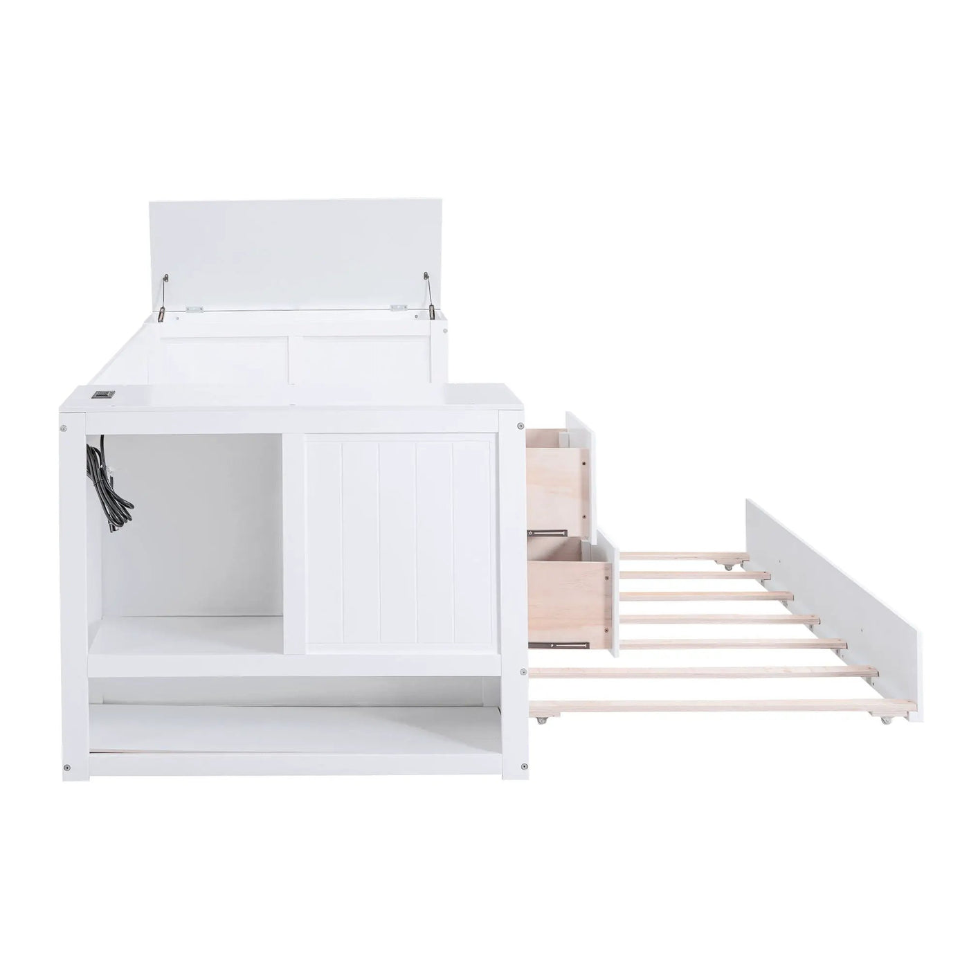 Daybed With Storage Arms, Trundle And Charging Station by HouseOfZazla