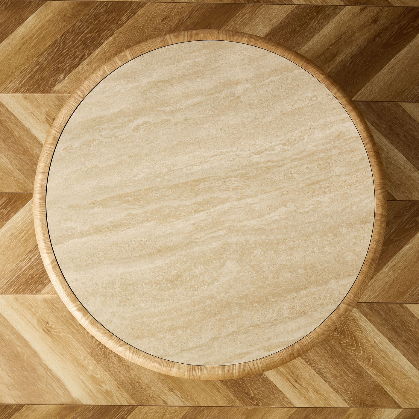 Round Coffee Table with Sturdy MDF Pedestal by HouseOfZazla