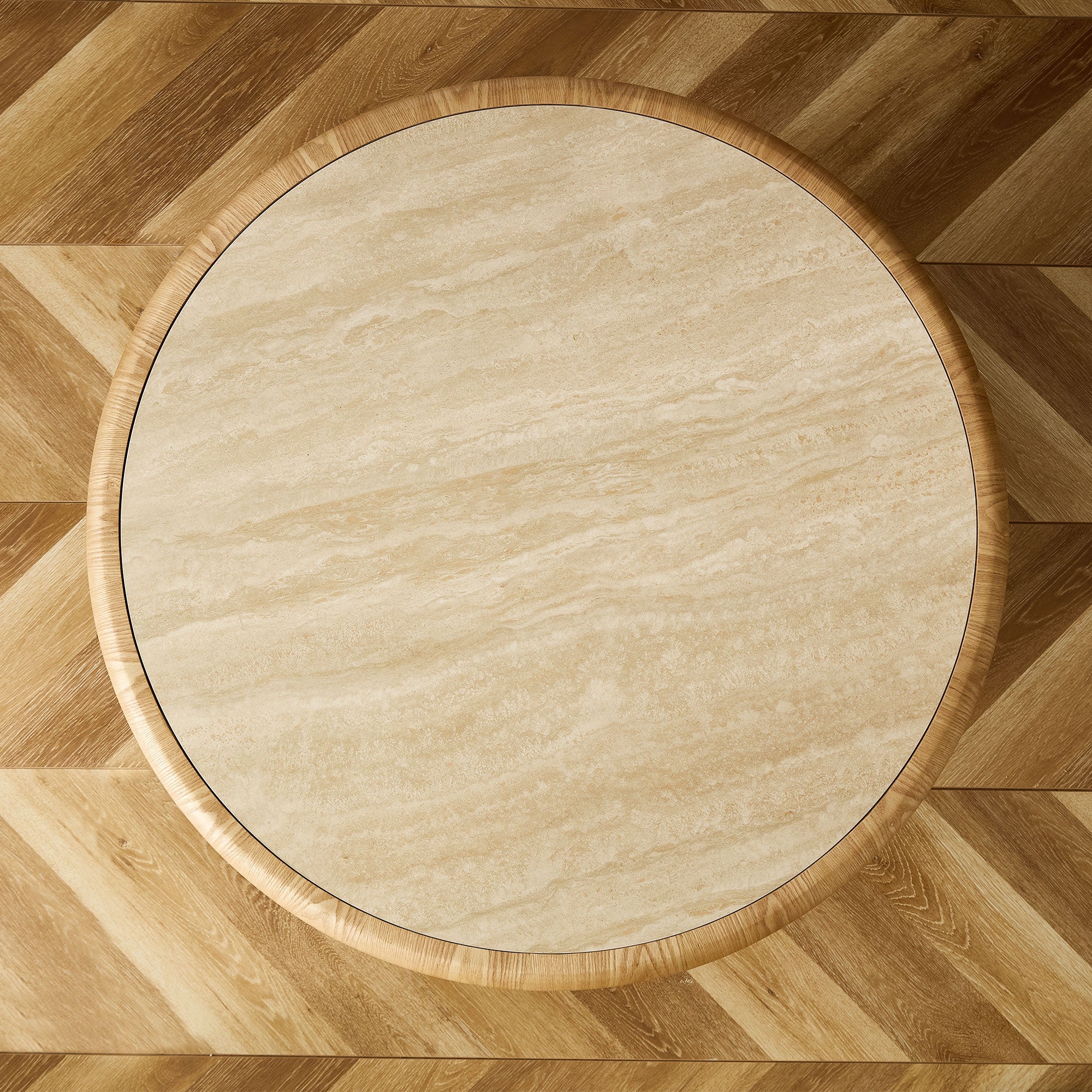 Round Coffee Table with Sturdy MDF Pedestal by HouseOfZazla