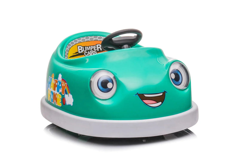 Bumper Car For Kids, 12V Dual Drive 1-6 Years Old Children's Electric Car With Pushrod Dinner Plate USB Bt Music Rocking Horse Mode Anti-Collision Bumper Ride On Car by HouseOfZazla