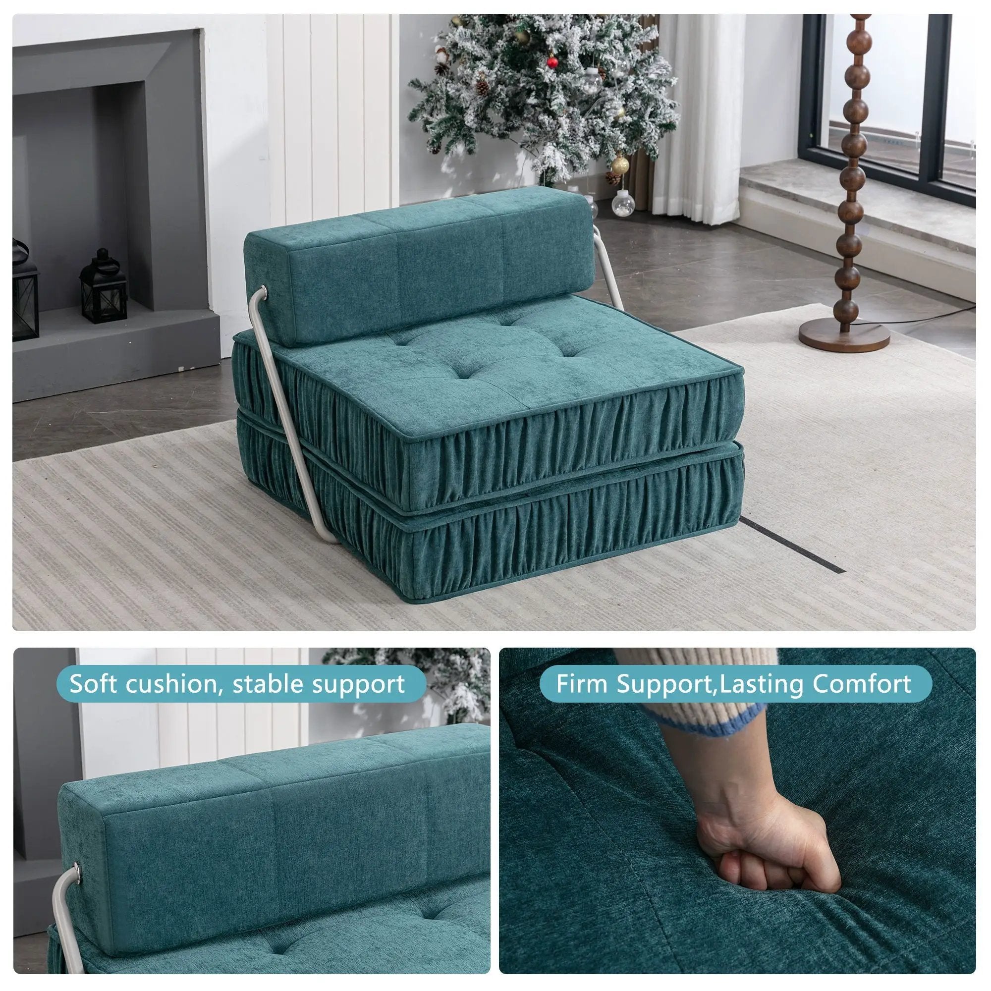 Folding Sofa With Removable Back Cushion, Convertible Futon Sleeper Chair by Unique Piece Furniture