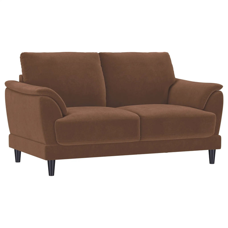 Selma 2-piece Velvet Upholstered Crescent Arm Sofa Set Rust by Unique Piece Furniture