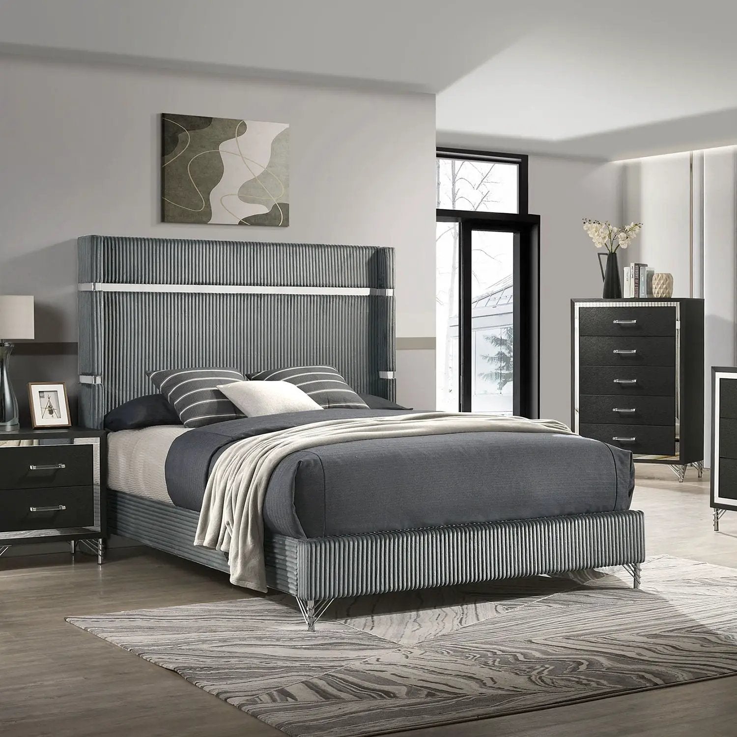 Malcolm - 2 Drawer Nightstand - Black