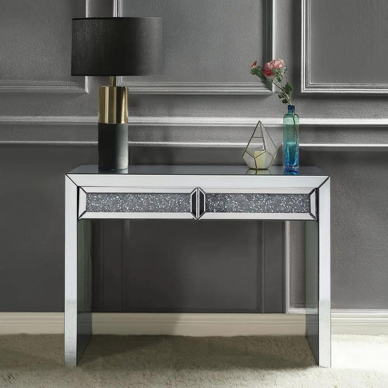 Noralie - Console Table Faux Diamonds - Mirrored by Unique Piece Furniture