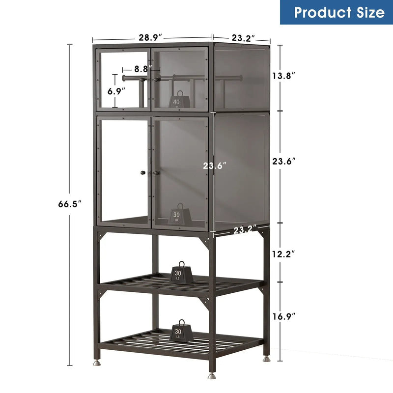 3D Printer Cabinet With Double Layer Filament Storage, Noise Reducing Design - Black by Unique Piece Furniture