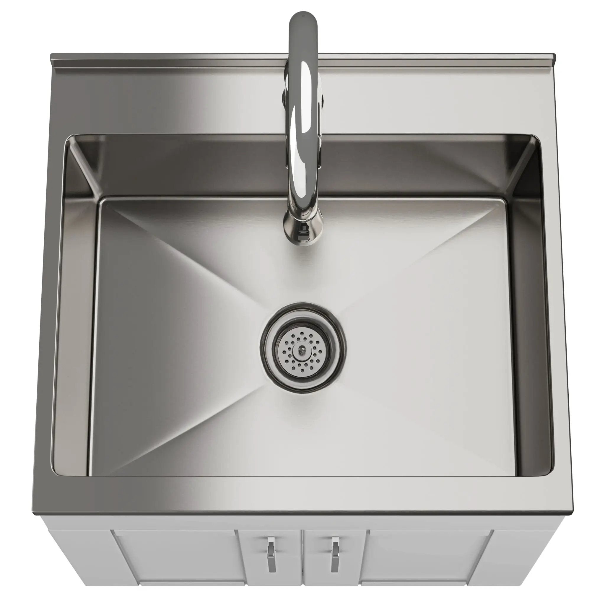 Shaker - Modern Wide, Laundry Cabinet With Faucet And Stainless Steel Sink by Unique Piece Furniture