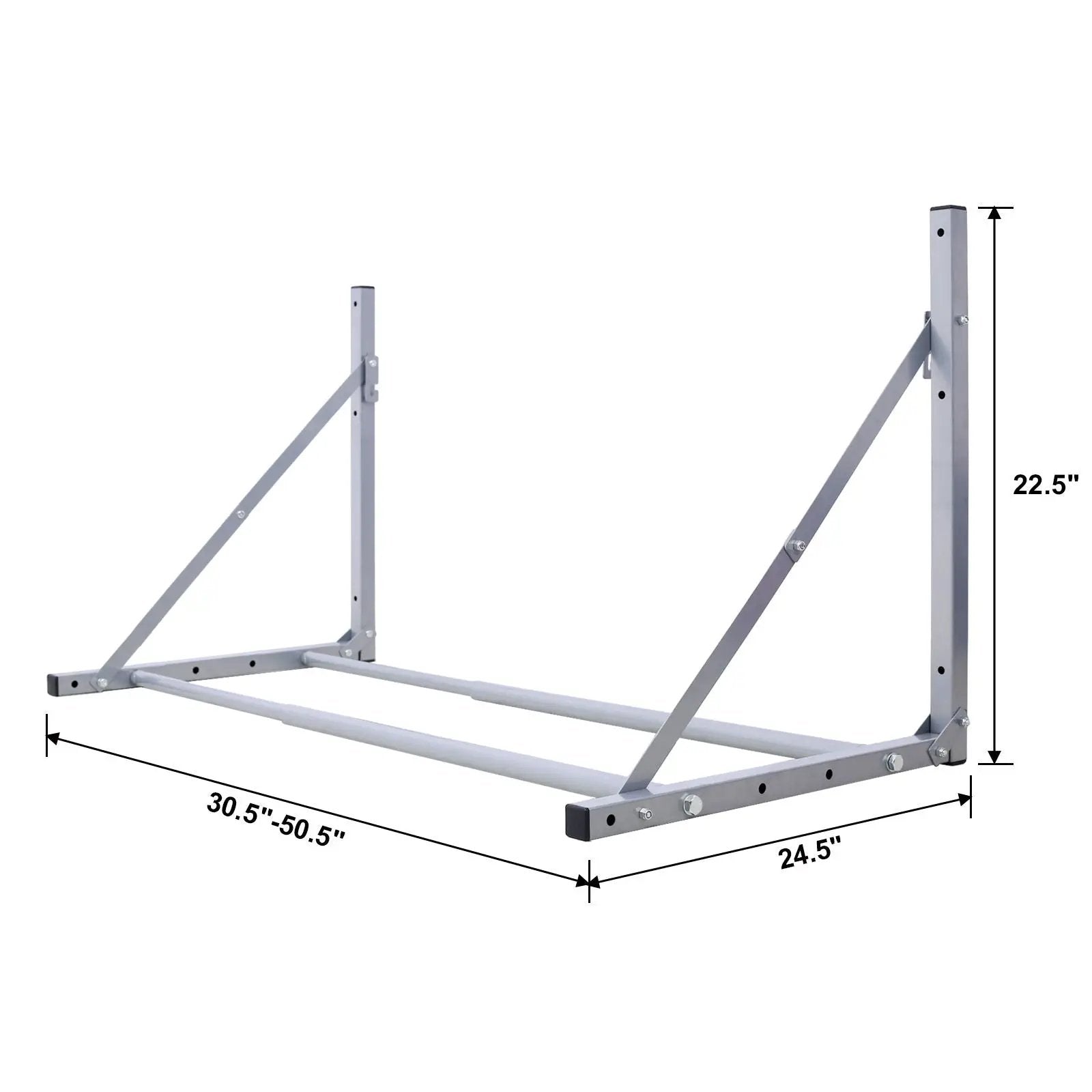 Wall-Mounted Folding Tire Storage, 30.5 To 50.5" Wide, Supports 300 Pounds - Silver by HouseOfZazla