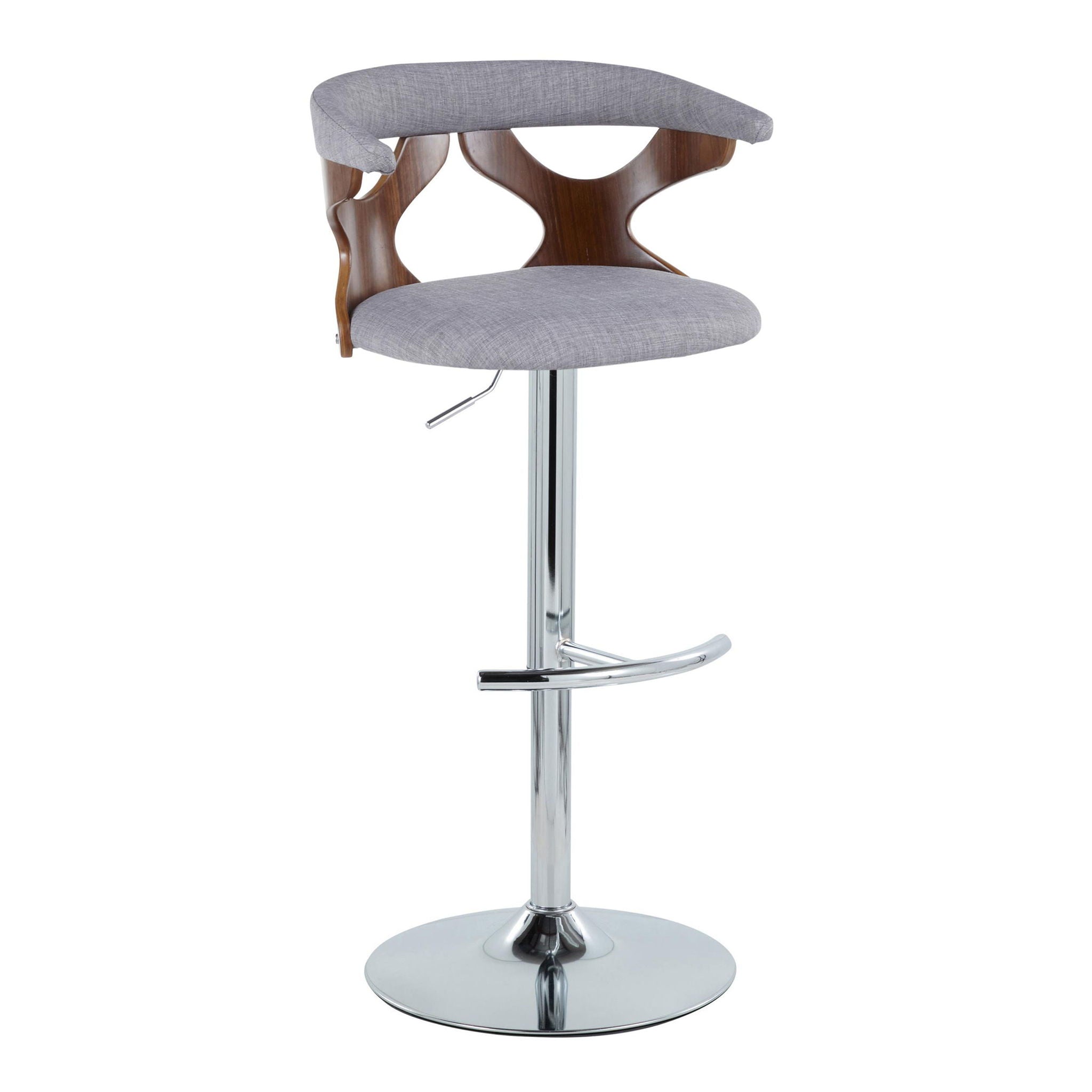 Gardenia - Mid Century Modern Adjustable Barstool With Swivel With Rounded T Footrest (Set of 2) by Unique Piece Furniture
