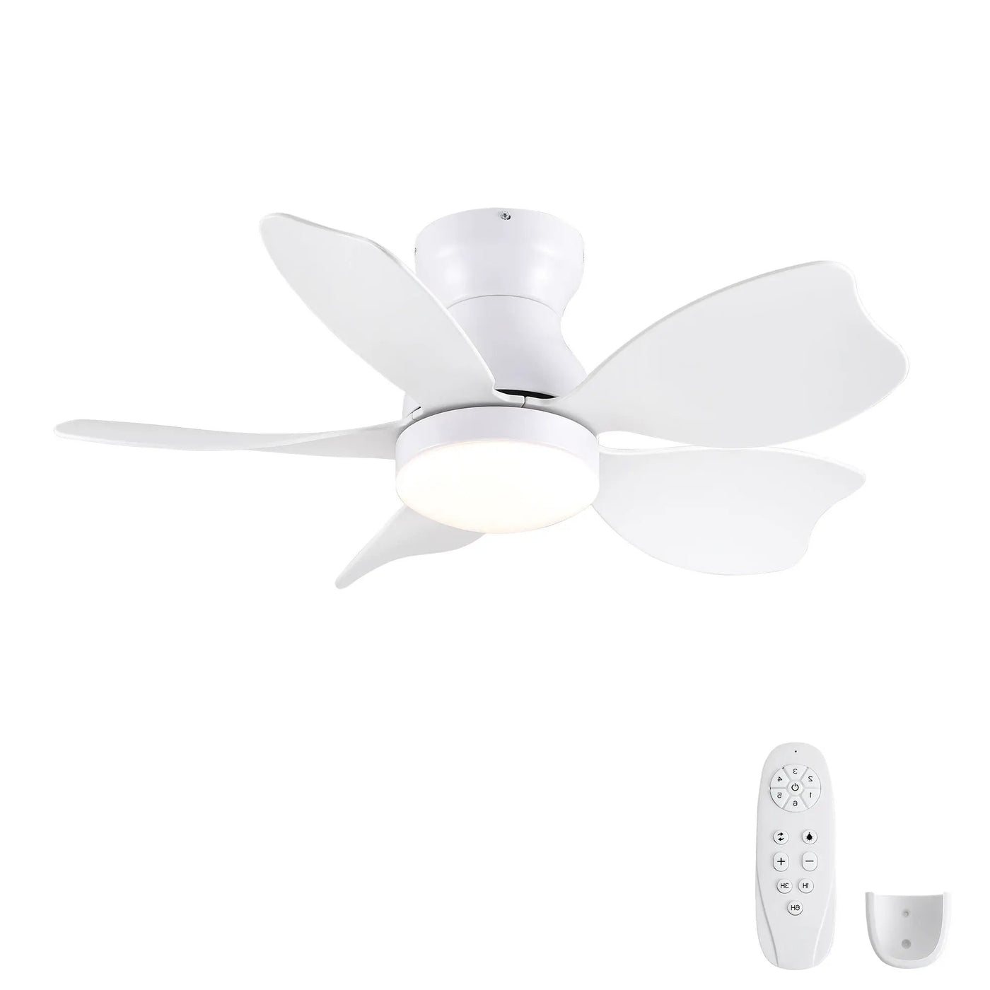 Low Profile Flush Mount Ceiling Fan With Light by HouseOfZazla