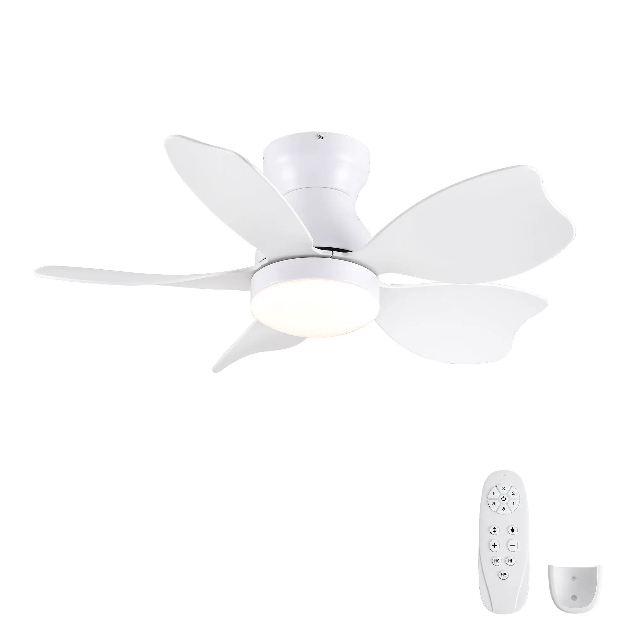 Low Profile Flush Mount Ceiling Fan With Light by HouseOfZazla