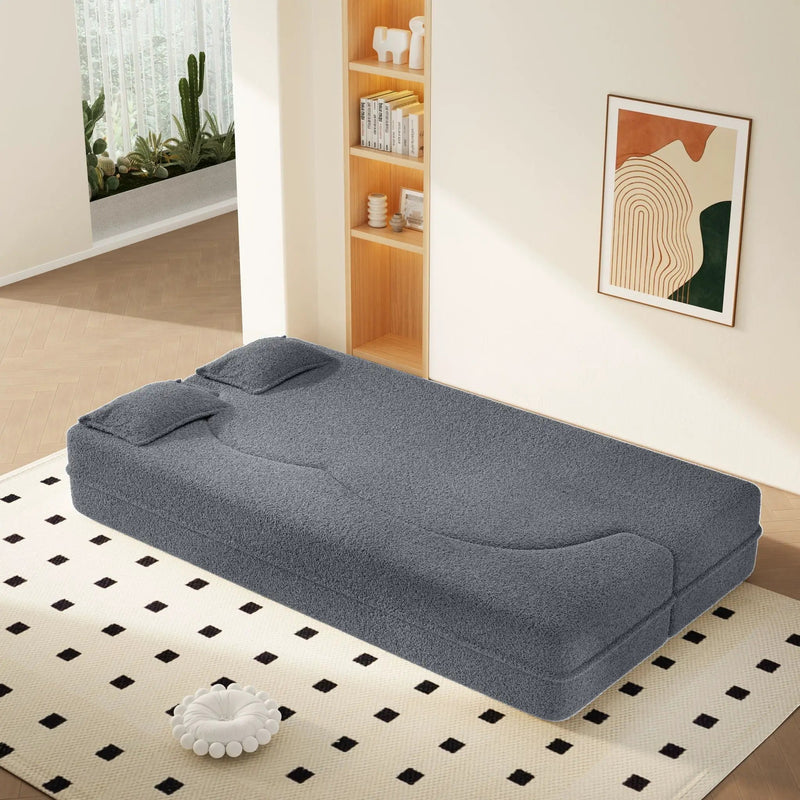 Modern Floor Sofa With 2 Pillows, Twin Size For Living Room by HouseOfZazla
