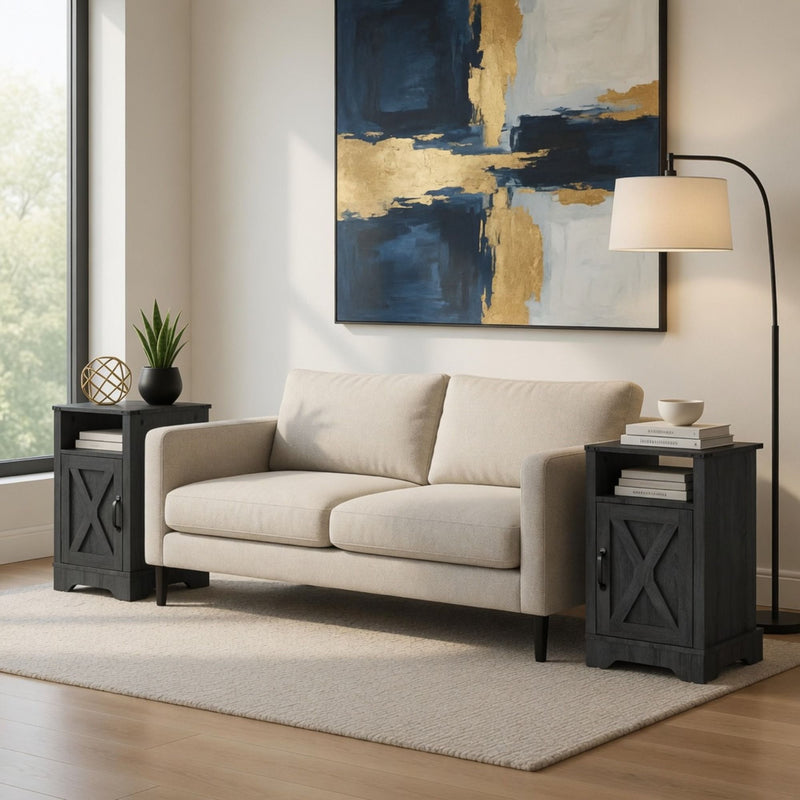 Farmhouse Nightstand, Charging Station & Storage by HouseOfZazla