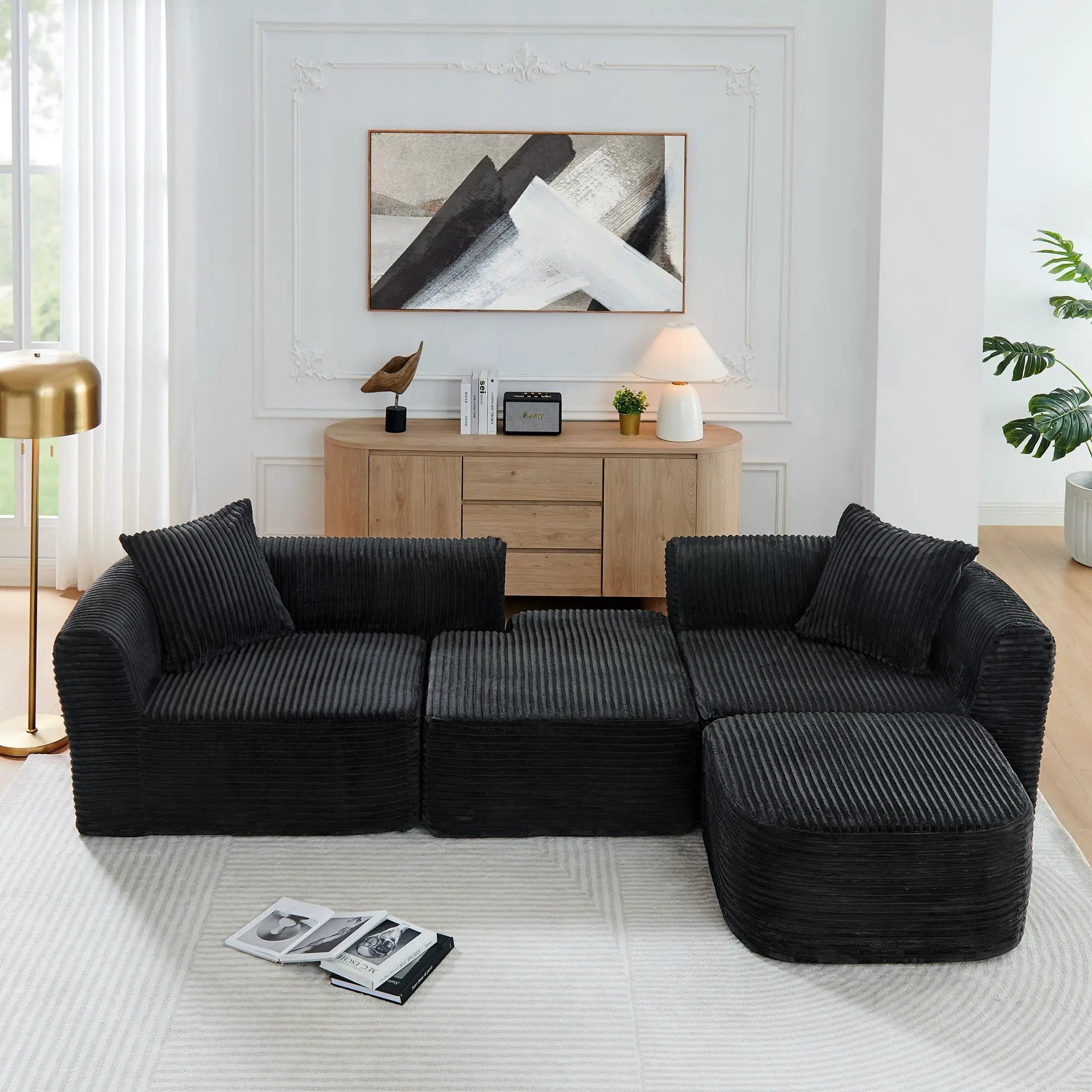 114" Cloud Sectional Couch with L-Shape Chaise by HouseOfZazla