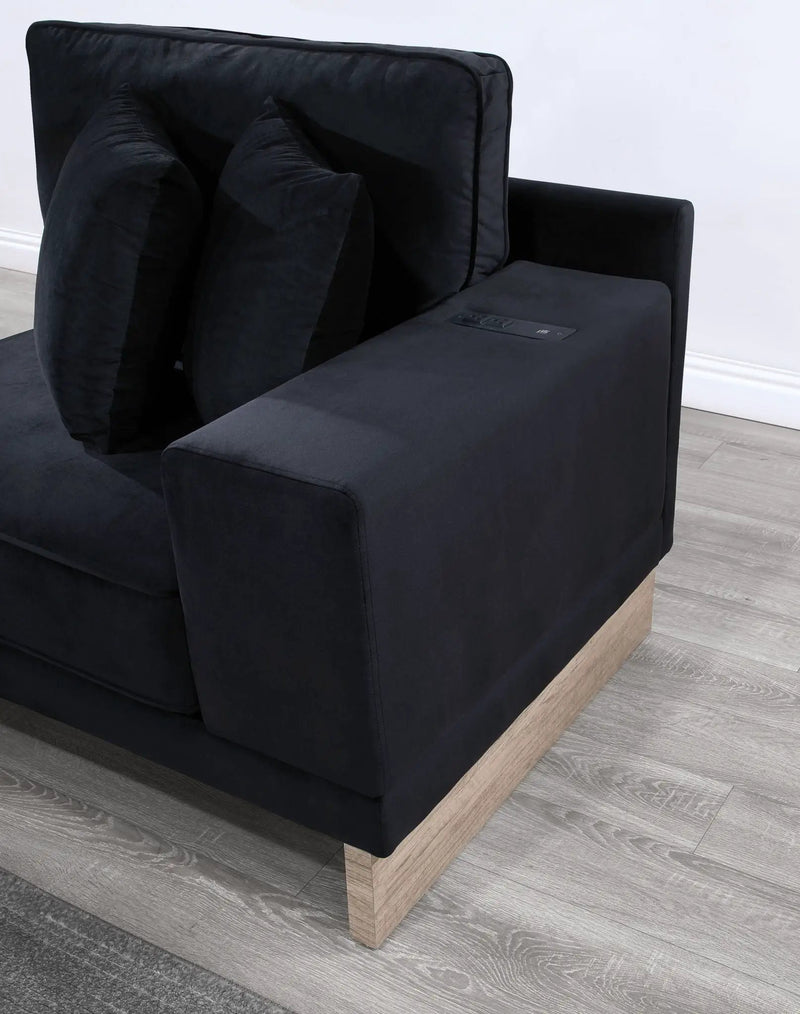 Memphis - Reversible Sectional Sofa Ottoman With Storage Compartment, Drawer, USB ports, Charging Outlets