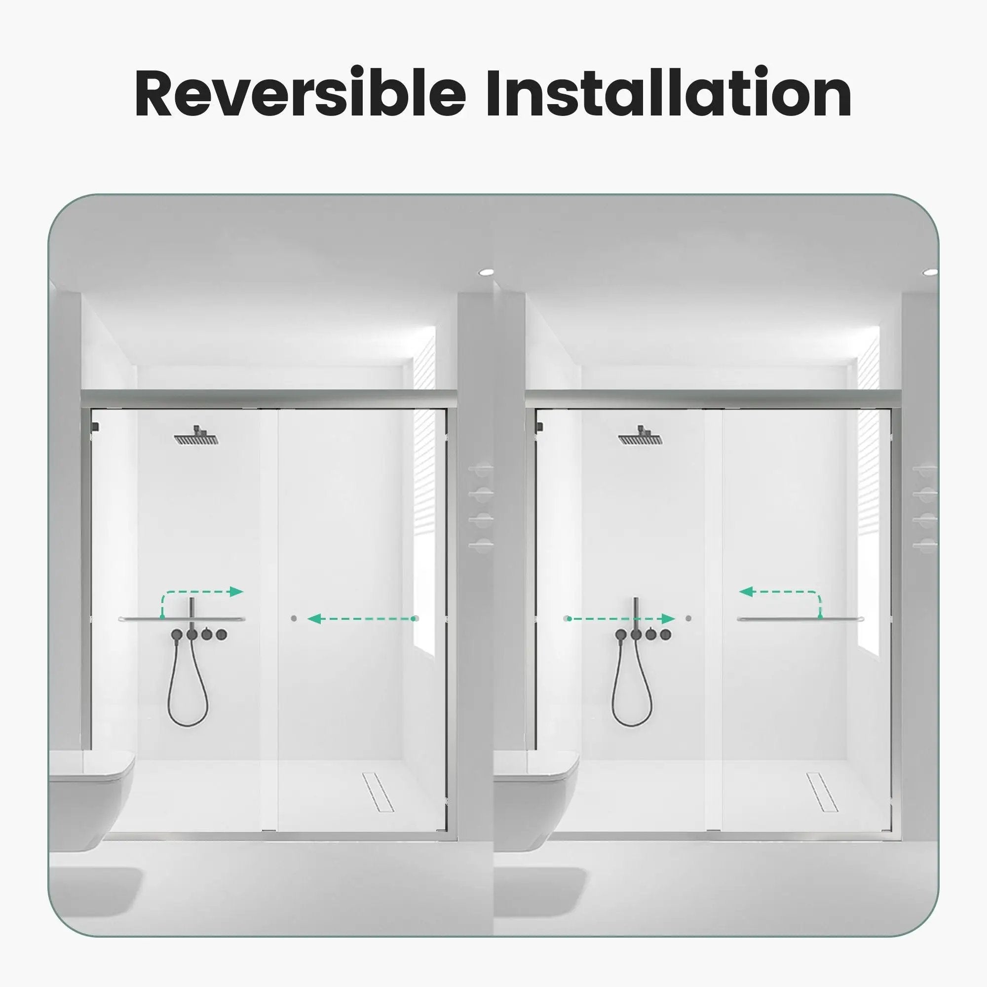Semi-Frameless Double Sliding Shower Door, Bypass Shower Door, 1 / 4" (6Mm) Thick SGCC Tempered Glass Door by HouseOfZazla