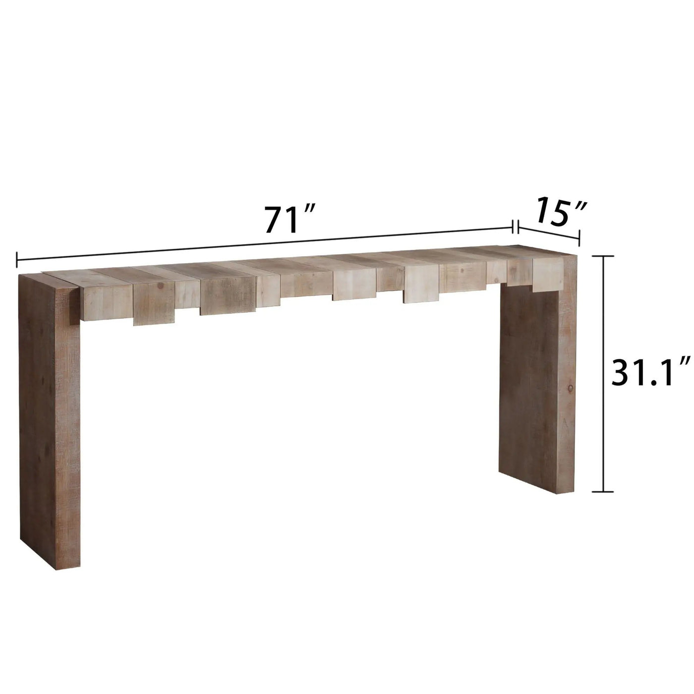 Modern Rustic Table With Sculpted Block Design by HouseOfZazla