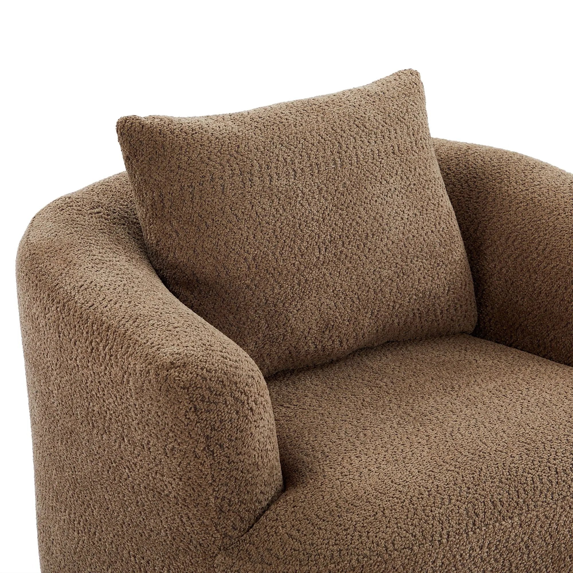 360° Swivel Barrel Sofa Chair With Throw Pillow, Upholstered Accent Chair by HouseOfZazla