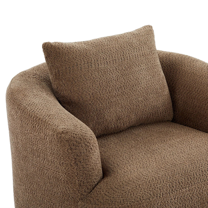 360° Swivel Barrel Sofa Chair With Throw Pillow, Upholstered Accent Chair by HouseOfZazla
