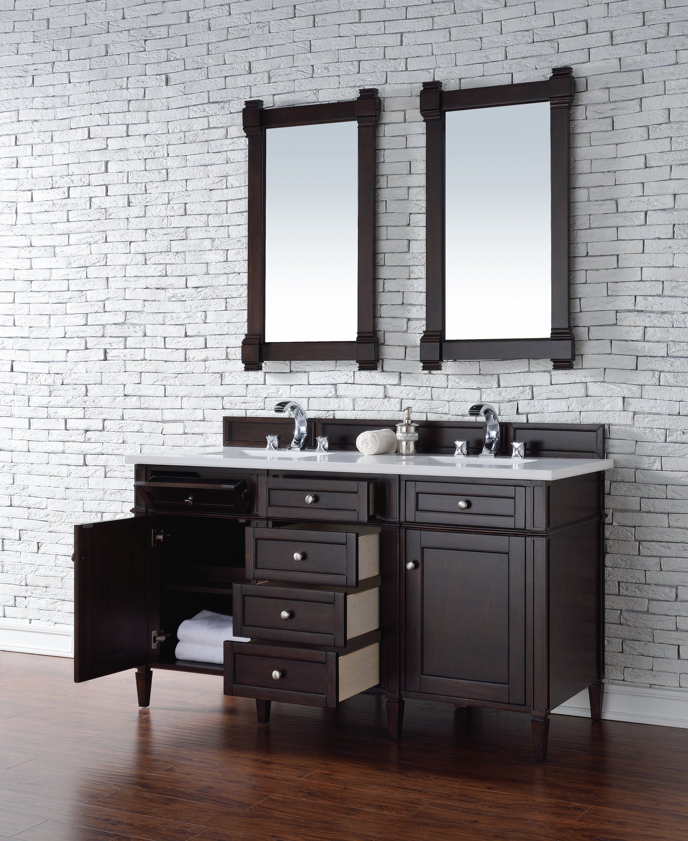 James Martin Brittany 60" Double Bathroom Vanity, Burnished Mahogany, view 29